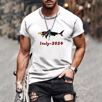 Мужская футболка с 3D-принтом, забавная футболка, модная повседневная мужская уличная одежда, мужская одежда больших размеров S чёрный