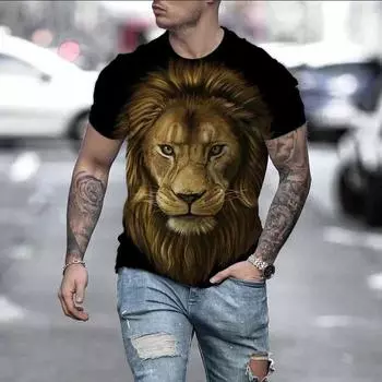 Мужская футболка с 3D принтом животных и мышей, летняя модная повседневная мужская рубашка для занятий спортом на открытом воздухе, для фитнеса, с круглым вырезом и короткими рукавами, одежда S