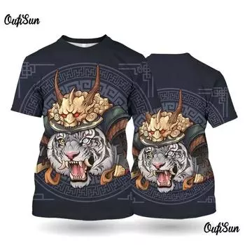 Мужская футболка с 3d животным принтом, летний пуловер с коротким рукавом и круглым вырезом, уличные модные футболки, одежда больших размеров, мужские футболки L