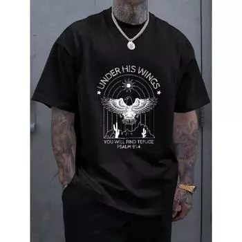 Мужская футболка с буквенным принтом и круглым вырезом, футболка Eagle, повседневная верхняя одежда с короткими рукавами для мужчин S