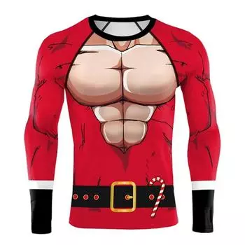 Мужская футболка с длинным рукавом для бега на открытом воздухе, спортивные костюмы для фитнеса, модные трендовые хлопковые рождественские топы, осенняя повседневная спортивная футболка с круглым вырезом S