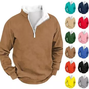 Мужская футболка с длинным рукавом для вечеринки, рождественский флисовый воротник, топ с V-образным вырезом L