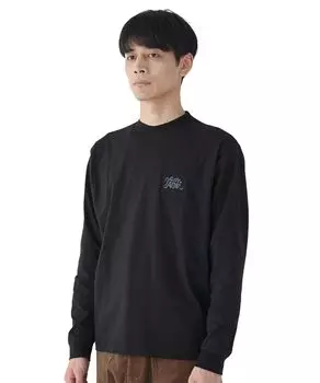 Мужская футболка с длинным рукавом и принтом кролика на спине Cliff для черной [Cliff Mayer], средняя, чёрный