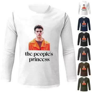 Мужская футболка с длинным рукавом и принтом флага Мужская повседневная футболка с длинным рукавом и круглым вырезом L армия зеленый