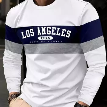 Мужская футболка с длинным рукавом Manfinity Homme с буквенным принтом S белый