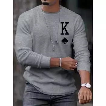 Мужская футболка с длинным рукавом Manfinity Homme с принтом покера S