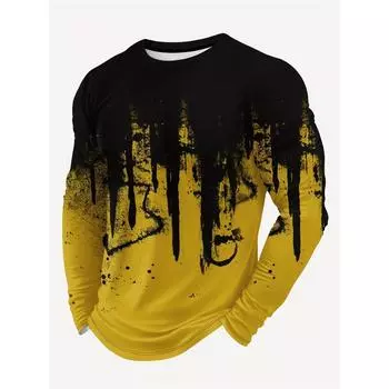 Мужская футболка с длинным рукавом, персонализированная модная, весенне-летняя, повседневная, дышащая, спортивная, мужская, удобная, топы S