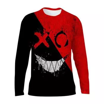 Мужская футболка с длинным рукавом с длинным рукавом с 3D принтом и забавным скелетом XOXO, топ с графическим принтом, уличный топ с графическим принтом, мужская/женская футболка в стиле хип-хоп XS