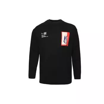 Мужская футболка с длинным рукавом с принтом логотипа Li Ning Way Of Wade, черная, AHSR953-2 S