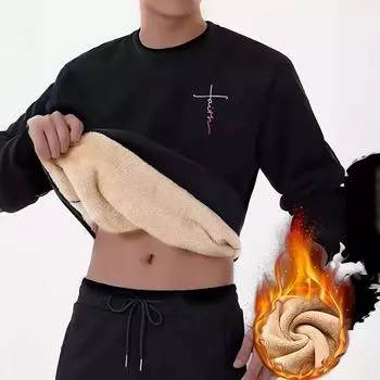 Мужская футболка с длинным рукавом, весенне-осенняя, с круглым вырезом, из овечьей шерсти, осенняя, повседневная, свободного кроя, премиальный свитер с круглым вырезом S