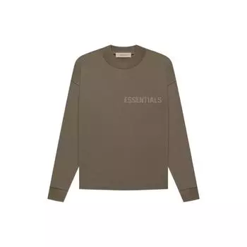 Мужская футболка с длинными рукавами Fear of God Essentials осень/зима 2022, древесно-коричневые FOG-FW22-478 L