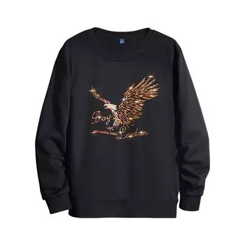 Мужская футболка с длинными рукавами, повседневная рубашка с круглым вырезом, свитер XL чёрный