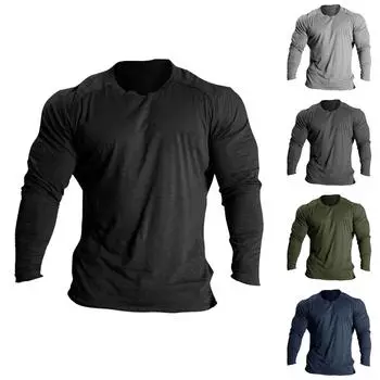 Мужская футболка с длинными рукавами реглан, модная однотонная толстовка с длинными рукавами L чёрный