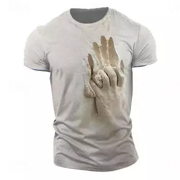 Мужская футболка с графическим принтом и отражением, футболка с коротким рукавом, 3D-принт, рубашка с круглым вырезом, ретро, винтаж, повседневный, уличный стиль, спорт, отдых, праздник, выход S