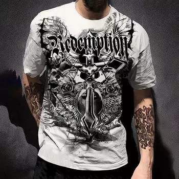 Мужская футболка с графическим принтом Vintage Cross 2025 New Street Hipster T-Shirt Top Plus Size Casual Mens Short Sleeve Tee Apparel S