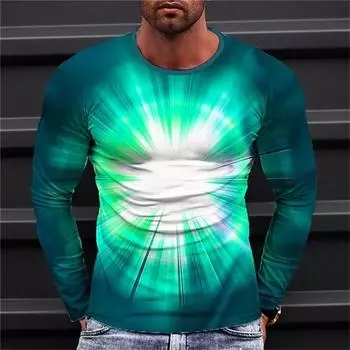 Мужская футболка с графическим рисунком Оптическая иллюзия Геометрическая 3D-печатная футболка с длинным рукавом для мужчин, женщин, детей, топы, уличные повседневные футболки S