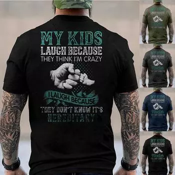 Мужская футболка с графическим текстом и 3D-печатью, уличная повседневная одежда с коротким рукавом и принтом на пуговицах, базовая одежда L чёрный