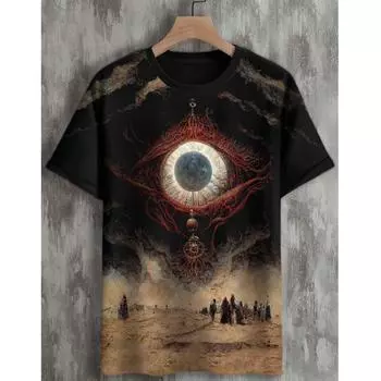 Мужская футболка с изображением аниме, футболки с 3D принтом «Глаза аниме», футболки Harajuku, повседневная футболка с короткими рукавами, мужская одежда большого размера, топы, новинка XL