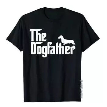 Мужская футболка с изображением таксы «The Dogfather», забавная футболка и футболки для папы и любителя собак, уникальный хлопковый мужской стиль, китайский стиль S