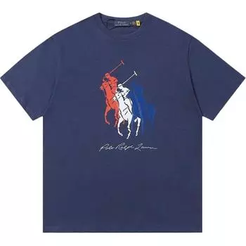 Мужская футболка с коротким рукавом и круглым вырезом с принтом логотипа Polo Ralph Lauren «Всадник» 710909588-001 M