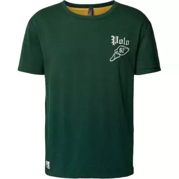 Мужская футболка с коротким рукавом и круглым вырезом Polo Ralph Lauren с принтом в виде букв, топы, зеленый 710941989-001 L