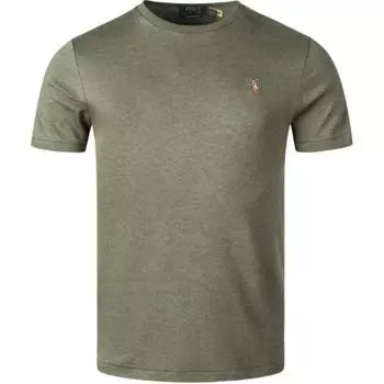 Мужская футболка с коротким рукавом и круглым вырезом Polo Ralph Lauren с логотипом, приталенного кроя, топы, зеленый 710740727-087 L