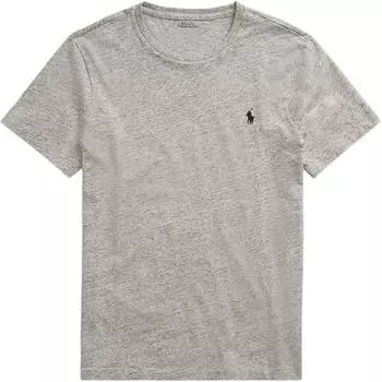Мужская футболка с коротким рукавом и круглым вырезом, приталенного кроя, с вышивкой логотипа Polo Ralph Lauren, серая MNPOTSH1N820048-020 S