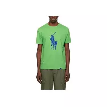 Мужская футболка с коротким рукавом и круглым вырезом Polo Ralph Lauren с принтом, топы, зеленый 710936387-002 XXL
