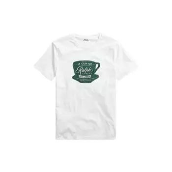 Мужская футболка с коротким рукавом и круглым вырезом Polo Ralph Lauren с принтом логотипа, белая MNPOTSH1N820738-100 M