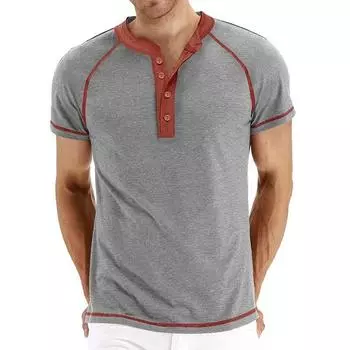 Мужская футболка с коротким рукавом и круглым вырезом, летняя мужская рубашка Henry, цветные футболки с верхом S чёрный