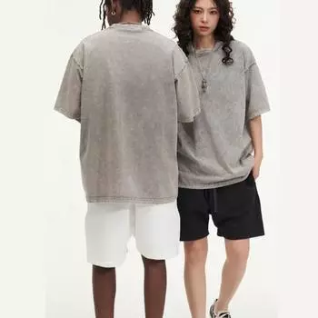 Мужская футболка с коротким рукавом и круглым вырезом в винтажном стиле Do Old из чистого хлопка S чёрный