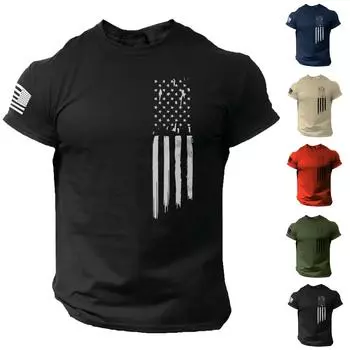 Мужская футболка с коротким рукавом и принтом, летняя круглая шея, трендовая повседневная толстовка S синий