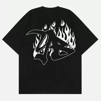 Мужская футболка с коротким рукавом и принтом портрета ROMWE Street Life, подходит для повседневной носки весной и летом L