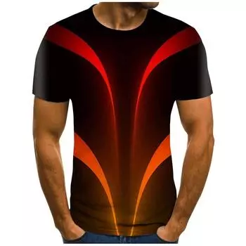 Мужская футболка с коротким рукавом и принтом, летняя, с круглым вырезом, трендовые повседневные футболки S