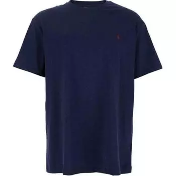 Мужская футболка с коротким рукавом Polo Ralph Lauren с вышивкой логотипа, с круглым вырезом, синяя 710671426-213 S