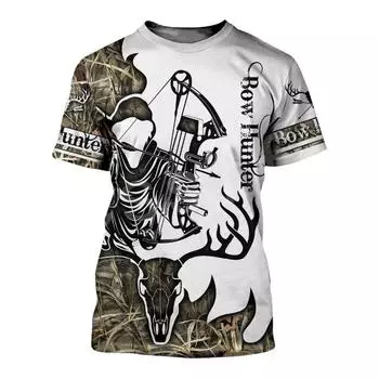 Мужская футболка с коротким рукавом с 3D принтом, уличная камуфляжная уличная камуфляжная уличная охотничья охота на животных, повседневная одежда большого размера2022 S