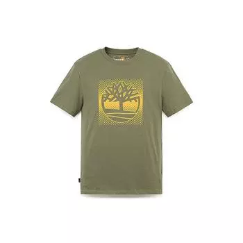 Мужская футболка с коротким рукавом Timberland Outdoor, дышащая, повседневная, цвет кассель-грин A2Q8D-590A