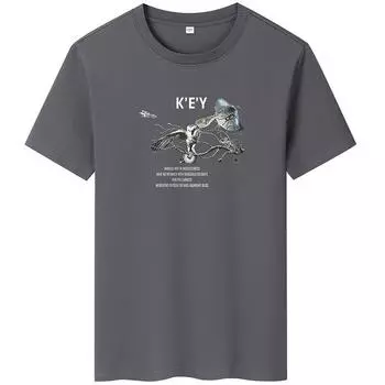 Мужская футболка с короткими рукавами, хлопковая футболка с круглым вырезом, S-6XL