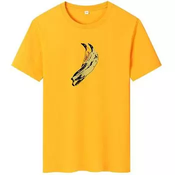 Мужская футболка с короткими рукавами и бананом, хлопковая футболка с круглым вырезом, S-6XL