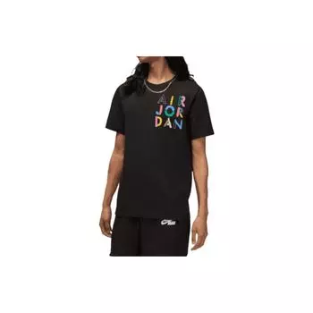 Мужская футболка с короткими рукавами и цветным логотипом Jordan, черные DM3079-010 XL
