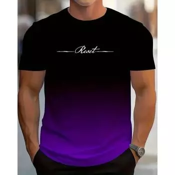 Мужская футболка с короткими рукавами и градиентным принтом, модная креативная летняя спортивная футболка для отдыха на открытом воздухе, дышащая и удобная, новая модель 2024 года S