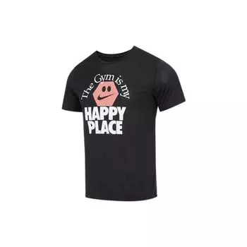 Мужская футболка с короткими рукавами и короткими рукавами Nike Dri-Fit Cartoon Smiley Face, черные FD0141-010 M