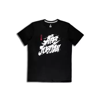 Мужская футболка с короткими рукавами и круглым вырезом Air Jordan Tattoo со спортивным принтом, черные BQ6552-010 S