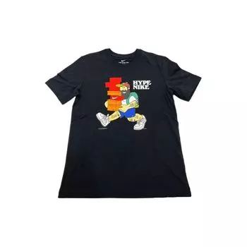 Мужская футболка с короткими рукавами и круглым вырезом Nike Alphabet с мультяшным принтом, черные CW4003-010 L