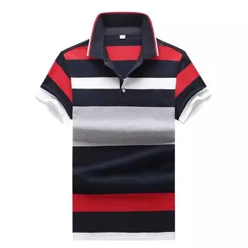 Мужская футболка с короткими рукавами и лацканами, повседневный деловой стиль, разноцветные топы 4XL красный