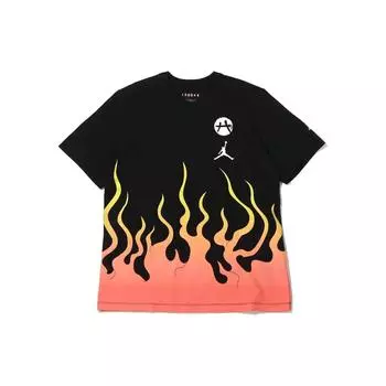 Мужская футболка с короткими рукавами и логотипом Jordan Brand Flame, черные DV3132-010 M