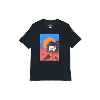 Мужская футболка с короткими рукавами и принтом Nike Dri-Fit Quick-Dry, черные CV4823-010 S