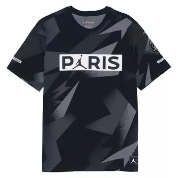 Мужская футболка с короткими рукавами и шелковой ширмой Jordan Paris Saint-Germain, черные BQ8387-010 M