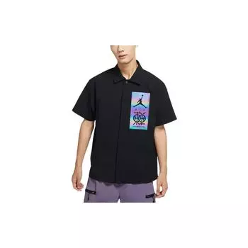 Мужская футболка с короткими рукавами и вышивкой Jordan Laser Pattern, черные топы DV6283-010 M