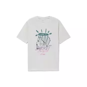 Мужская футболка с короткими рукавами Li-Ning Basketball Series, белые топы AHSS023-2 M